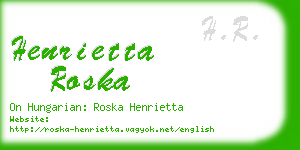 henrietta roska business card